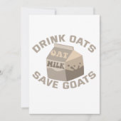 Drink Oats Save Goats Vegan Milkshake Activist Feestdagenkaart (Voorkant)