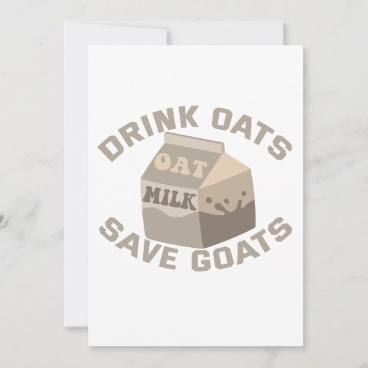 Drink Oats Save Goats Vegan Milkshake Activist Feestdagenkaart (Voorkant)