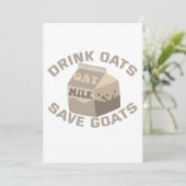Drink Oats Save Goats Vegan Milkshake Activist Feestdagenkaart (Staand voorkant)