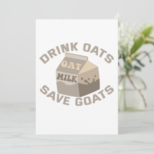Drink Oats Save Goats Vegan Milkshake Activist Feestdagenkaart (Staand voorkant)