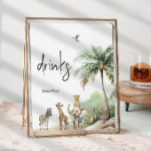 Drink oerwoud Safari Animals Baby shower Poster