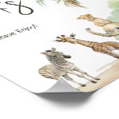 Drink oerwoud Safari Animals Baby shower Poster (Hoek)
