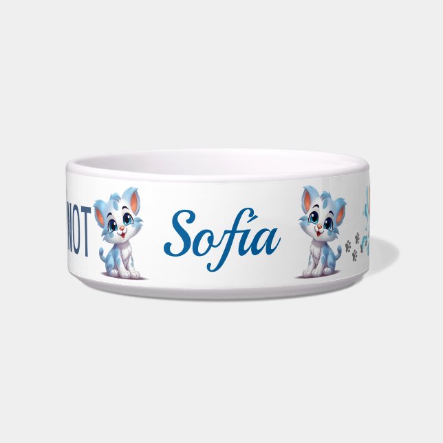 DRINK of niet kattenmuis vis gepersonaliseerd Voerbakje (Voorkant)