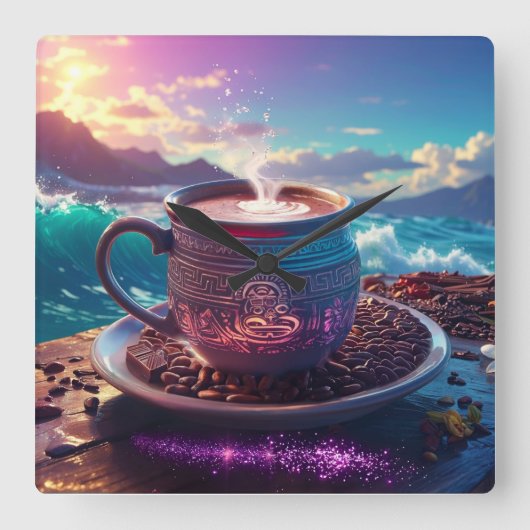 DRINK OF THE GODS - COCOA VIERKANTE KLOK (Voorkant)