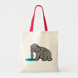 Drink olifanten (grijs) tote bag
