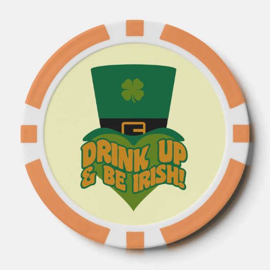 "Drink omhoog en wees Iers!" pokerchips (Voorkant)