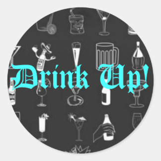 Drink omhoog! -gepersonaliseerd ronde sticker
