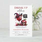 Drink omhoog heksen gotische vrijgezellenfeest kaart (Staand voorkant)