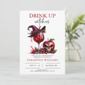 Drink omhoog heksen gotische vrijgezellenfeest kaart (Staand voorkant)