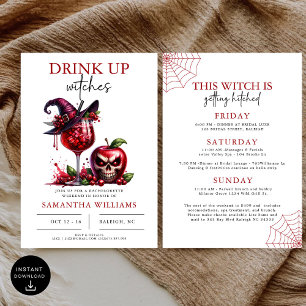 Drink omhoog heksen gotische vrijgezellenfeest kaart