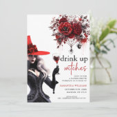 Drink omhoog heksen gotische vrijgezellenfeest kaart (Staand voorkant)