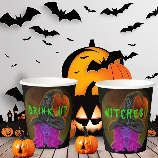 Drink omhoog heksen Halloween heks partij servies Papieren Bekers