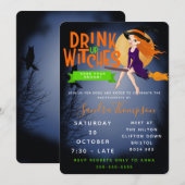 drink omhoog heksen Halloween vrijgezellenfeest Kaart (Voorkant / Achterkant)