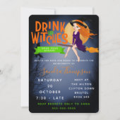 drink omhoog heksen Halloween vrijgezellenfeest Kaart (Voorkant)