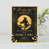 Drink omhoog, heksen meisjes nacht feest Halloween Kaart (Staand voorkant)