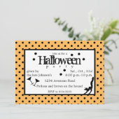 Drink omhoog heksen polka dot halloween kaart (Staand voorkant)