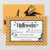 Drink omhoog heksen polka dot halloween kaart (Voorkant / Achterkant)