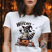 Drink Omhoog Heksen  Raccoon Halloween T-shirt