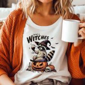 Drink Omhoog Heksen  Raccoon Halloween T-shirt