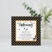 Drink omhoog heksen Sinaasappel polka dot hallowee Kaart (Staand voorkant)