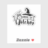 Drink omhoog heksen Sticker (Vel)