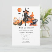 Drink omhoog heksen vrijgezellenfeest kaart (Staand voorkant)