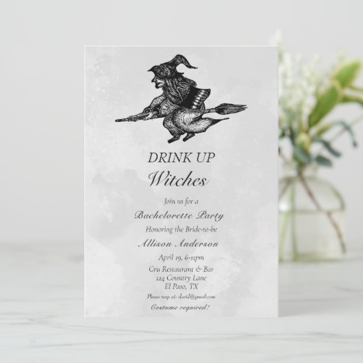 Drink omhoog heksen vrijgezellenfeest kaart (Staand voorkant)