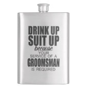 Drink omhoog, pak omhoog GROOMSMAN Gift Flacon (Voorkant)