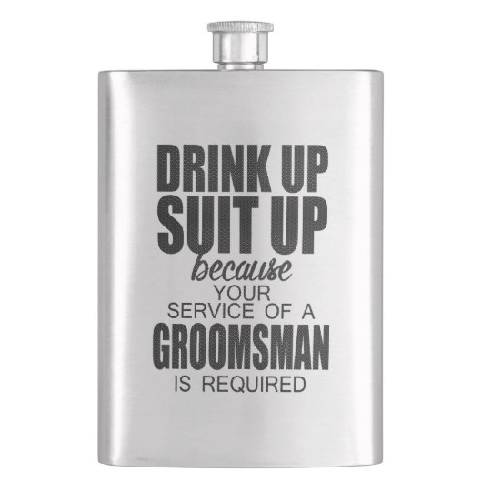 Drink omhoog, pak omhoog GROOMSMAN Gift Flacon (Voorkant)
