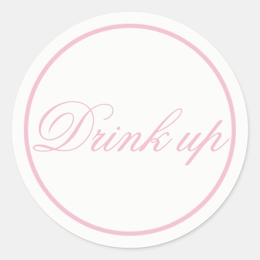 Drink omhoog Sticker van de Weddenschap Blush Pink (Voorkant)