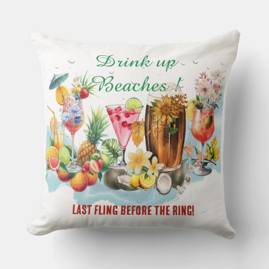 Drink omhoog stranden Cocktail Fruit Bachelorette  Kussen (Voorkant)
