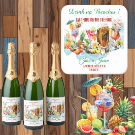 Drink omhoog stranden Cocktail Fruit Bachelorette  Vierkante Sticker