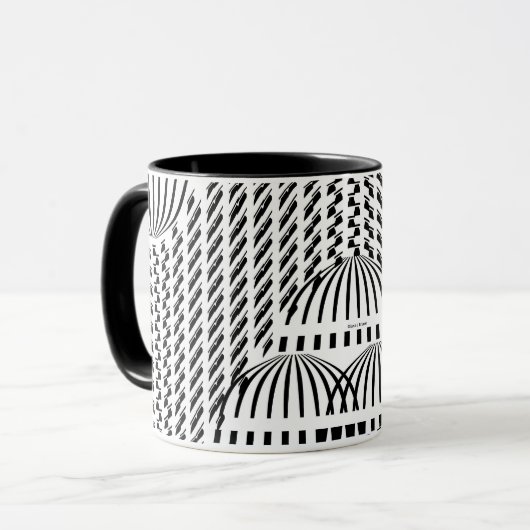 Drink omhoog Zwart-witte golving Mok (Voorkant links)