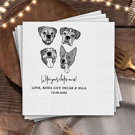 Drink On Us Pets Aangepaste handtekening bruiloft Servet