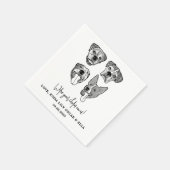 Drink On Us Pets Aangepaste handtekening bruiloft Servet (Hoek)
