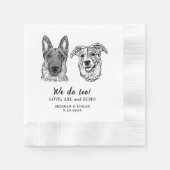 Drink On Us Pets Aangepaste handtekening Trouw Servet (Voorkant)