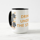 Drink onder de sterren Aangepaste tekst bloemcombi Mok (Voorkant links)
