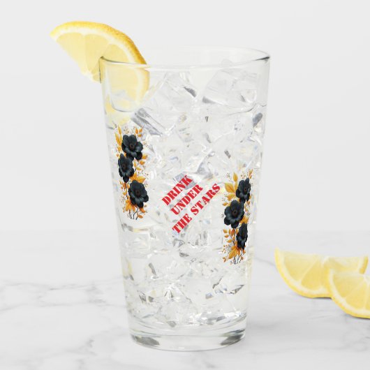 Drink onder de sterren- glas (Voorkant ijs)