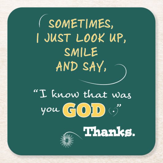 Drink Onderzetter cadeaus Christelijke Bedankt God (Voorkant)