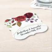 Drink onderzetters Witte Rozen Goud Geometrisch Bl (Gekanteld)