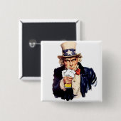 Drink oom Sam Vierkante Button 5,1 Cm (Voorkant /achterkant)