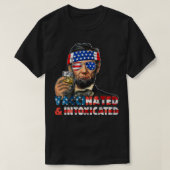 Drink op 4 juli gevaccineerd Abe Lincoln T-shirt (Design voorkant)