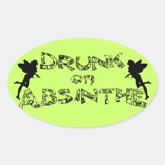 Drink op Absinthe Ovale Sticker (Voorkant)