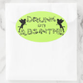 Drink op Absinthe Ovale Sticker (Tas)