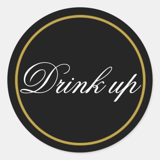 Drink op bruiloft Sticker Black Gold (Voorkant)