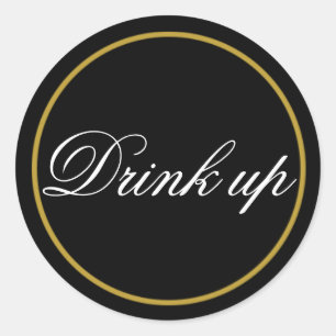 Drink op bruiloft Sticker Black Gold