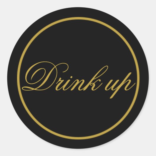Drink op bruiloft Sticker Black Gold (Voorkant)