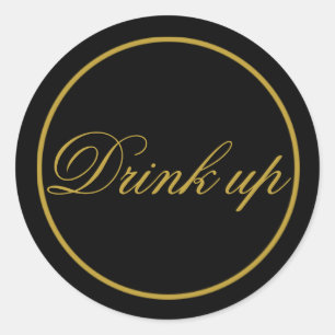 Drink op bruiloft Sticker Black Gold