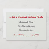 Drink op de douaneuitnodiging van het Strand Kaart (Achterkant)