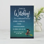 Drink op getuigen Dark Halloween Party Invitation Kaart (Staand voorkant)